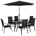 ZUN Outdoor dining table and chair package with umbrella 92203368