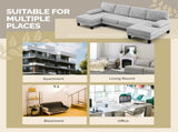 U-Shaped Sectional Sofa with 2 Short Chaise Lounges, 4 Seater Indoor Chenille Fabric Combination 30997192