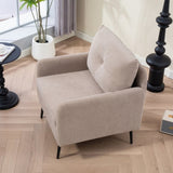 Accent Chair With Metal Black Legs,Comfy Chenille Club Fabric Armchair,Single Sofa Chair for Living W3042P262913