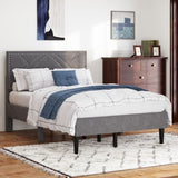 Queen Bed Frame, linen storage headboard, strong and stable, no noise,Under Bed Storage, no box W2896P208849
