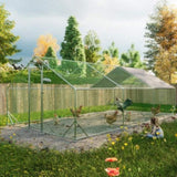 Large Metal Chicken Coop, Walk-in Chicken Run,Galvanized Wire Poultry Chicken Hen Pen Cage, Rabbits 85248762