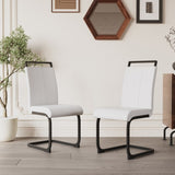 ZUN Modern Dining Chairs,PU Faux Leather High Back Upholstered Side Chair with C-shaped Tube. Black 31878722