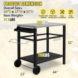 Stainless Steel Flattop Grill Cart, Movable BBQ Trolley Food Prep Cart, Multifunctional Worktable 87068651