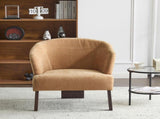 Modern Accent Chair with Round Back & Wooden Legs - Mid-Century Inspired Lounge Chair for Living N767P266888P