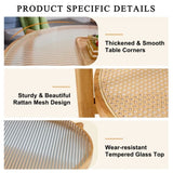 Modern simple circular double-layer solid wood tea rattan woven Chinese side small round W1151104955