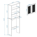 ZUN Over The Toilet Storage Cabinet, Bathroom Shelves Over Toilet with 2 Rattan Doors&Adjustable 64279565