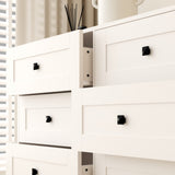 ZUN Chest Of Drawer with 6 drawers white color farm door W2139P241086