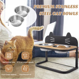 Pet Feeder with 2 Stainless Steel BowlsAdjustable Height for Cats and Small and Medium Dogs 29170036