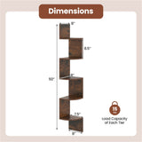 5-layer brown wall mounted corner stand/bookshelf 94784813