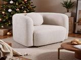 C3-2507, Accent Square Sofa Chair, Boucle Fabric Upholstered Single Cloud Couch Chair, Japandi Style W2664P381651