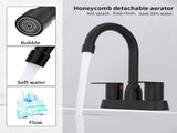 Bathroom Faucet Matte Black 2-Handle Bathroom Sink Faucet 360 Degree High Arc Swivel Spout Centerset 84337541