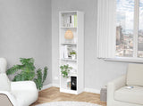 White 5-Shelf Slim Bookcase B062P175814