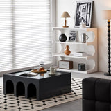 Multifunctional 4-Tier Black Book Shelf & Coffee Table for Living Room Bedroom Dining Room Study 87399485