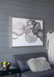 47" x 35.5" Large Modern Oil Painting, Hand Painted Abstract Gray Brown Watercolor Texture W2078130307