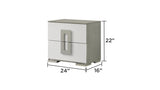 Olivia Contemporary Style 2-Drawer Night stand Made with Wood in White B009P241738