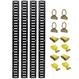 12PCS E Track Tie-Down Rail Kit, Trucks, Vans, Garages, Trailer Tie Down System,4 Pack 5ft W465P262573