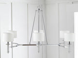 6-light Chandelier with Fabric Drum Shades Chrome See below B035P264527