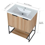 ZUN 30 Inch Freestanding Bathroom Vanity With Resin Basin,30x18, W999P181591