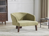 Modern Accent Chair with Round Back & Wooden Legs - Mid-Century Inspired Lounge Chair for Living N767P266888G