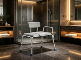 500 lbs Heavy Duty Tub Transfer Bench, Height Adjustable Shower Chair with Arms & Backrest 36562381