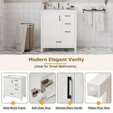 30" White Bathroom Vanity with Sink Combination Set, Bathroom Storage Cabinet with Soft Close Door, N729P177787K