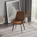 ZUN Modern Dining Chair Living Room Black Metal Leg Dining Chair-Brown-4pcs/ctn W153567954