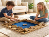 24" Natural Pine Wood Shut the Box Game, 2-4 Players, 10 Number Tiles & 2 Dice for Family/Party 06855640