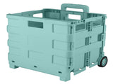 Portable Folding Shopping Cart 55lbs Capacity Mint Color Collapsible Grocery Cart Lightweight 34915630