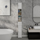 ZUN Tall Slim Bathroom Storage Cabinet, 71" Freestanding Bathroom Cabinet with 1 Drawer, 2 Doors and 4 W282P154459