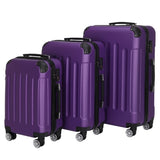 3-in-1 Portable ABS Trolley Case 20" / 24" / 28" Purple 19658160