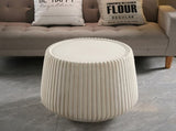 Off-White Magnesium Oxide Fluted Tapered Side Table 16.54" Top Diameter Round End Table W5351P456829