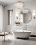 42 Inch Silver Metal Framed Round Bathrrom Mirror for Wall. W2203P304238