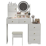 47" Vanity Desk with Mirror and Lights for Makeup and Cushioned Stool, Vanity Mirror with Lights and 93848830