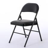 6pcs Elegant Foldable Iron & PVC Chairs for Convention & Exhibition Black 76060515