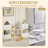 Versatile Children's Bookshelf with House-Shaped Design, Multi-Functional Storage for Books and W2699P197526