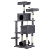 ZUN 65 inch Cat Tree Cat Tower for Indoor Cats, Large Multi-Level Cat Play House Condo Furniture with 55863053