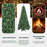 6FT Christmas Tree with 500 PVC Tips Green Artificial Plant Hinged Structure Metal Stand Holiday 41212508