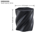 Petal Shape Side Table Black Fiberglass Sculptural Accent Table, 19.69" High, Root-Textured W2664P462012