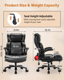 Executive Desk Chair with Thigh Exerciser, Big and Tall Office Chair-Adjustable Lumbar Support for T3697P339130