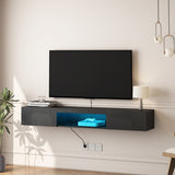 ZUN Floating TV Stand Wall Mounted with 16 Color LEDs,63" Modern TV Stand, Floating TV Cabinet W1321104202