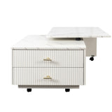 Extendable Coffee Table with Storage, Reversible Living Room Table with 2 Drawers and with 6 Wheels, W331P286652
