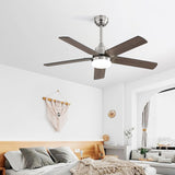 42 Inch Ceiling Fan 5 Blades Noiseless Reversible Dc Motor Remote Control With Led Light W882P254259