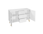 ZUN 2 Door 3 Drawer Storage Buffet ,Sideboard with Adjustable Shelf,47.24" Kitchen W688P194050