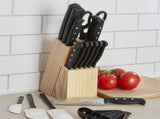 22-Piece Never Needs Sharpening Stainless Steel Knife Set with Tool Set Black 21185504