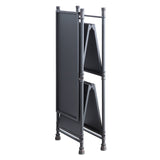 Sandy Black and Dark Bronze Hand-Brushed 3-tier Console Table B062P186469