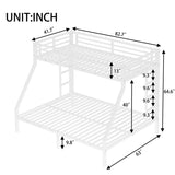 Metal Twin XL over Queen Bunk Bed for Teens and Adults,Space-Saving/Noise Reduced/No Box Spring W1580P309634