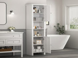 Bathroom Floor Storage Cabinet with 2 Doors Living Room Wooden Cabinet with 6 Shelves 15.75 11.81 W40935721