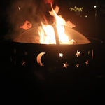 ZUN Fire Pit 32 Inch Outdoor Wood pit with Screen Patio round about the moon and stars W1951P192607