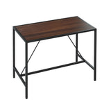 ZUN Riley Indoor Walnut Metal Pub Dining Table with Metal Frame B02746799