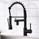 ZUN LED Commercial Kitchen Faucet with Pull Down Sprayer, Single Handle Single Lever Kitchen Sink Faucet W1932P172306